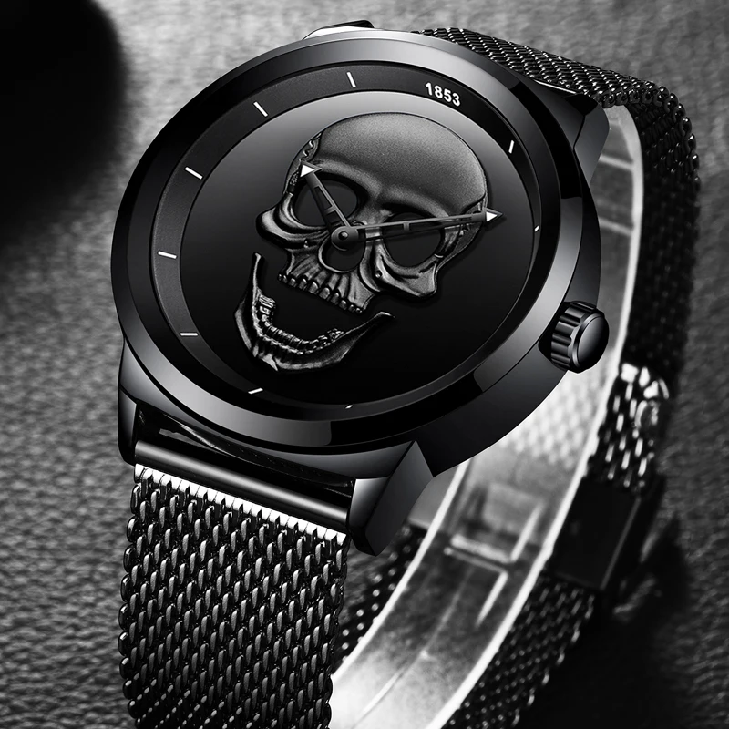 2019 New Men Watch Top Brand Casual Fashion 3D Skull Stainless Steel Waterproof Military Sports man Wristwatch Relogio Masculino
2019 New Men Watch Top Brand Casual Fashion 3D Skull Stainless Steel Waterproof Military Sports man Wristwatch Relogio Masculino