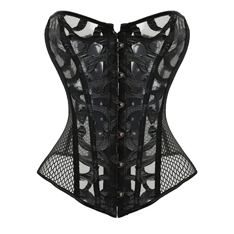 Women Burlesque Lace up Corset Gothic Bustier Overbust Bridal Corselet Costume Sexy Hollow Mesh Corset Lingerie Tops Black White
Women Burlesque Lace up Corset Gothic Bustier Overbust Bridal Corselet Costume Sexy Hollow Mesh Corset Lingerie Tops Black White