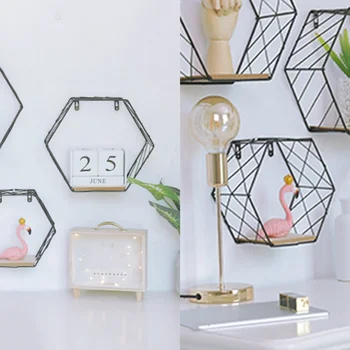 Wrought Iron Hexagonal Grid Wall Shelf Black Grid Style Small (no backboard) Home Garden Decoration Crafts
Wrought Iron Hexagonal Grid Wall Shelf Black Grid Style Small (no backboard) Home Garden Decoration Crafts