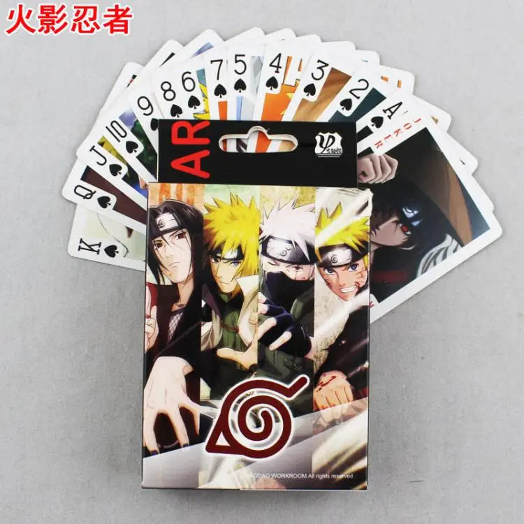 54pcs Naruto Poker Cards Anime Naruto Figure Leaf Village Logo Konoha Uchiha Itachi Kakashi Akatsuki Members cosplay Poker Cards
54pcs Naruto Poker Cards Anime Naruto Figure Leaf Village Logo Konoha Uchiha Itachi Kakashi Akatsuki Members cosplay Poker Cards