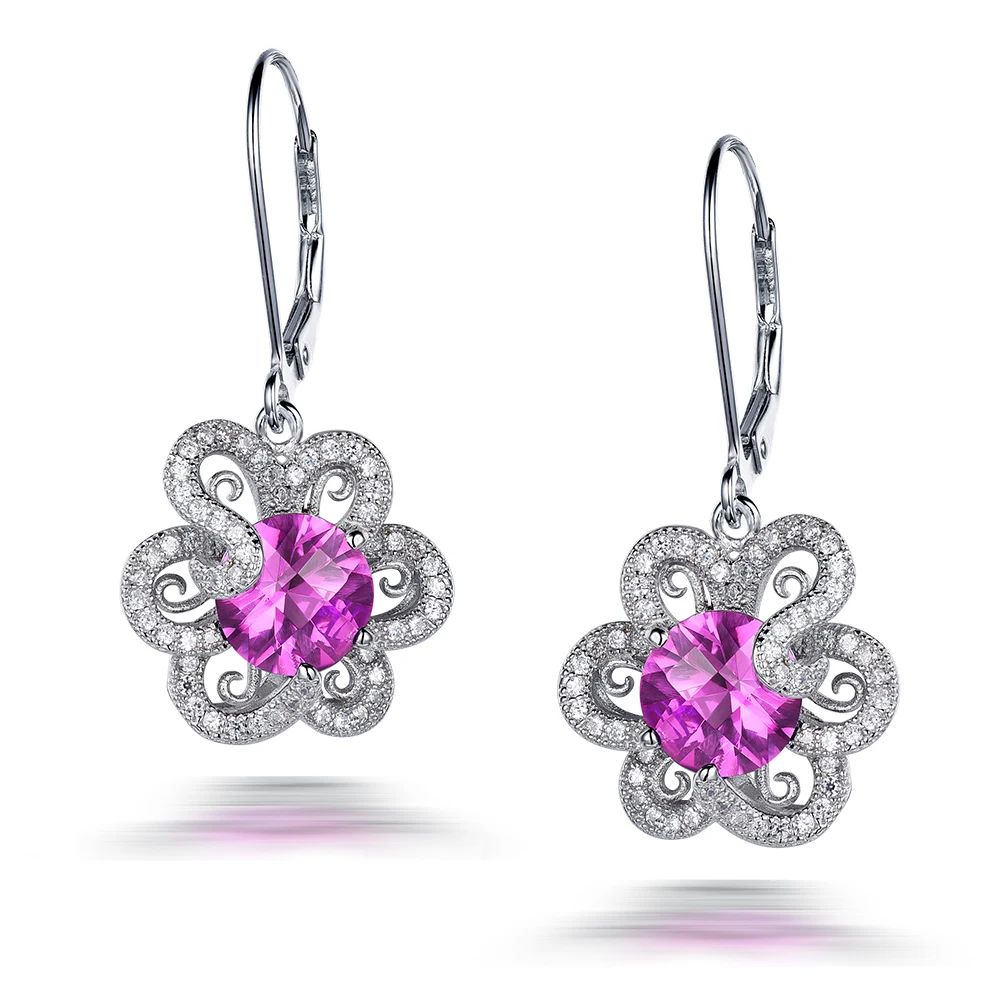 l&zuan 100% 925 Sterling Silver Drop Earrings 4.32ct Pink Stone Flower Luxury Earrings Fine jewelry For Women
l&zuan 100% 925 Sterling Silver Drop Earrings 4.32ct Pink Stone Flower Luxury Earrings Fine jewelry For Women