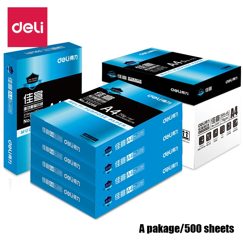 Deli 1 pakage/500 sheets A4 Multipurpose Paper Glossy Printing Paper Printer Photo copy Paper Color Coated laser Home Print
Deli 1 pakage/500 sheets A4 Multipurpose Paper Glossy Printing Paper Printer Photo copy Paper Color Coated laser Home Print