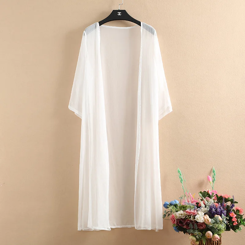 Beach Kimono Summer Cardigan Women Silk Blouse Long Cardigan White Shirt Transparent Sexy Blusas Mujer De Moda 2019 Korean Tops
Beach Kimono Summer Cardigan Women Silk Blouse Long Cardigan White Shirt Transparent Sexy Blusas Mujer De Moda 2019 Korean Tops