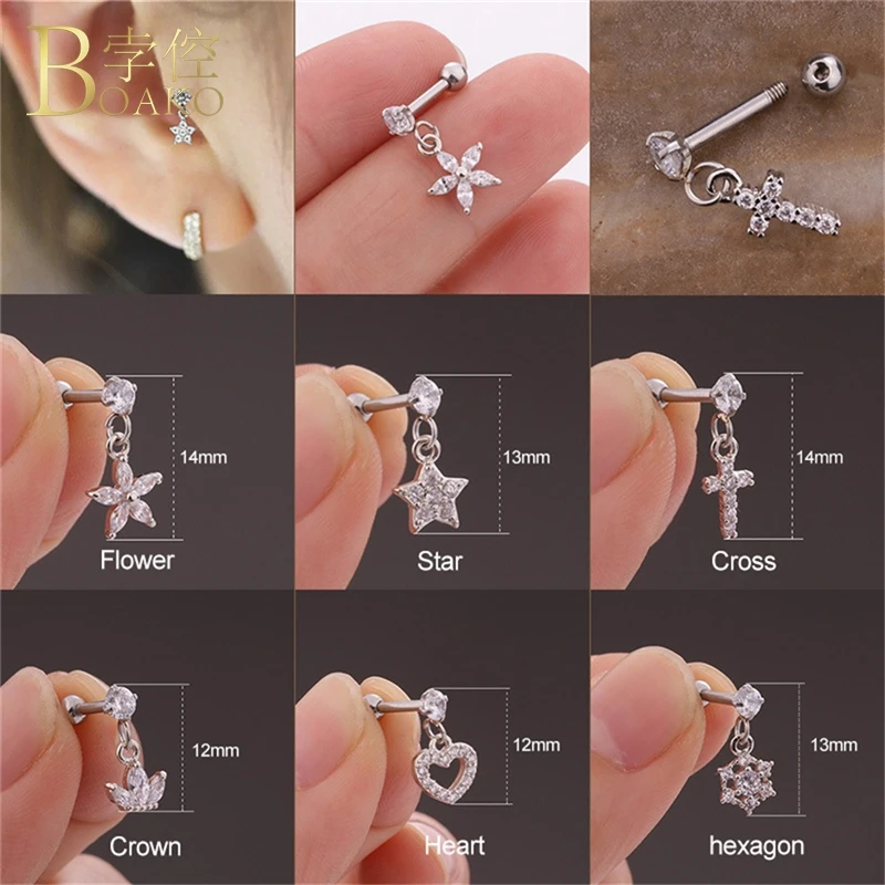 BOAKO Cross Pendant Piercing Earrings Rhinestone Zircon Stone Body Jewelry Girl Gold Silver Small Lip Nose Pircing Ear Studs Z5
BOAKO Cross Pendant Piercing Earrings Rhinestone Zircon Stone Body Jewelry Girl Gold Silver Small Lip Nose Pircing Ear Studs Z5