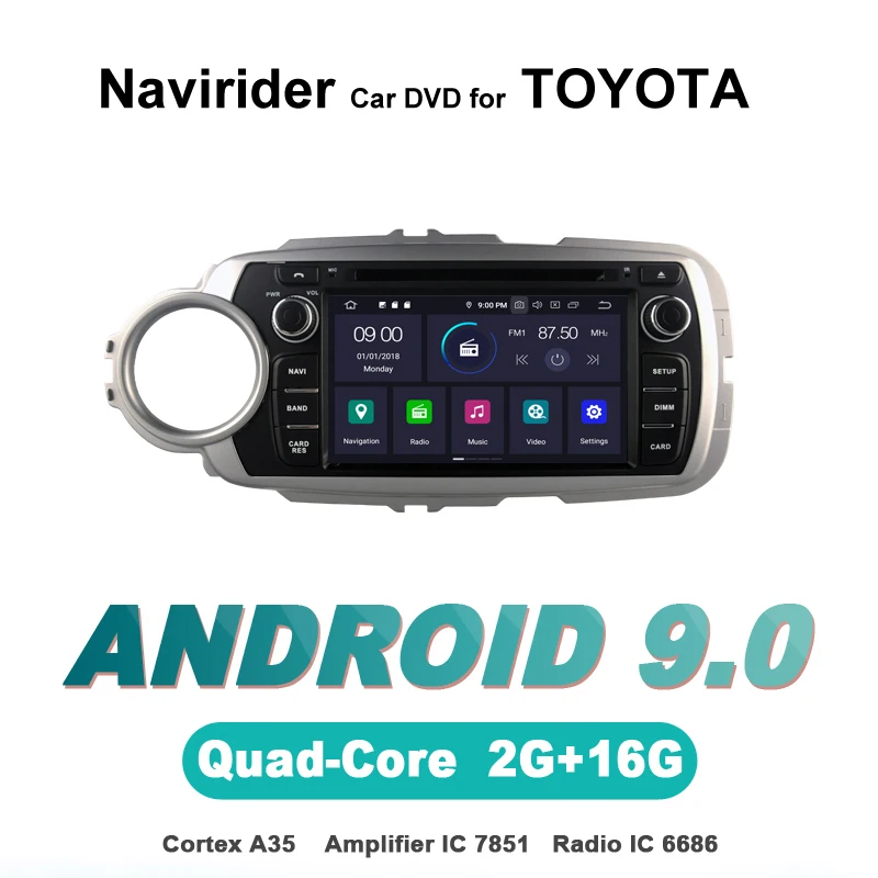 Navirider autoradio gps navigation android 9.0 car radio Player for TOYOTA YARIS 2012 dvd multimedia bluetooth aux stereo device
Navirider autoradio gps navigation android 9.0 car radio Player for TOYOTA YARIS 2012 dvd multimedia bluetooth aux stereo device