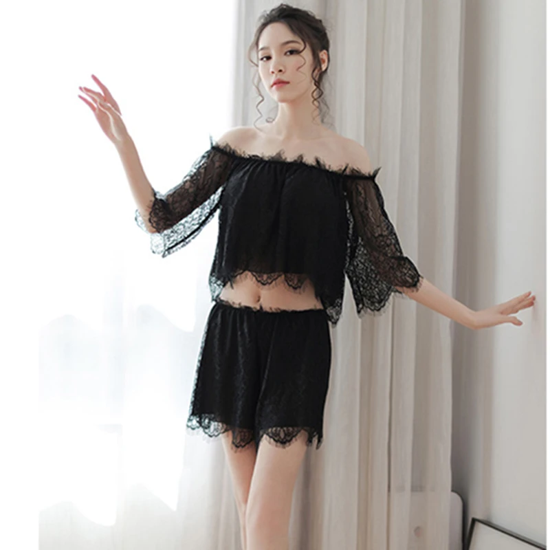 2019 Uniform Sexy Women's Underwear Lace One Shoulder Split Vest Shorts Pajamas Suit Porno Babydoll Lenceria Sexi Para Mujer
2019 Uniform Sexy Women's Underwear Lace One Shoulder Split Vest Shorts Pajamas Suit Porno Babydoll Lenceria Sexi Para Mujer