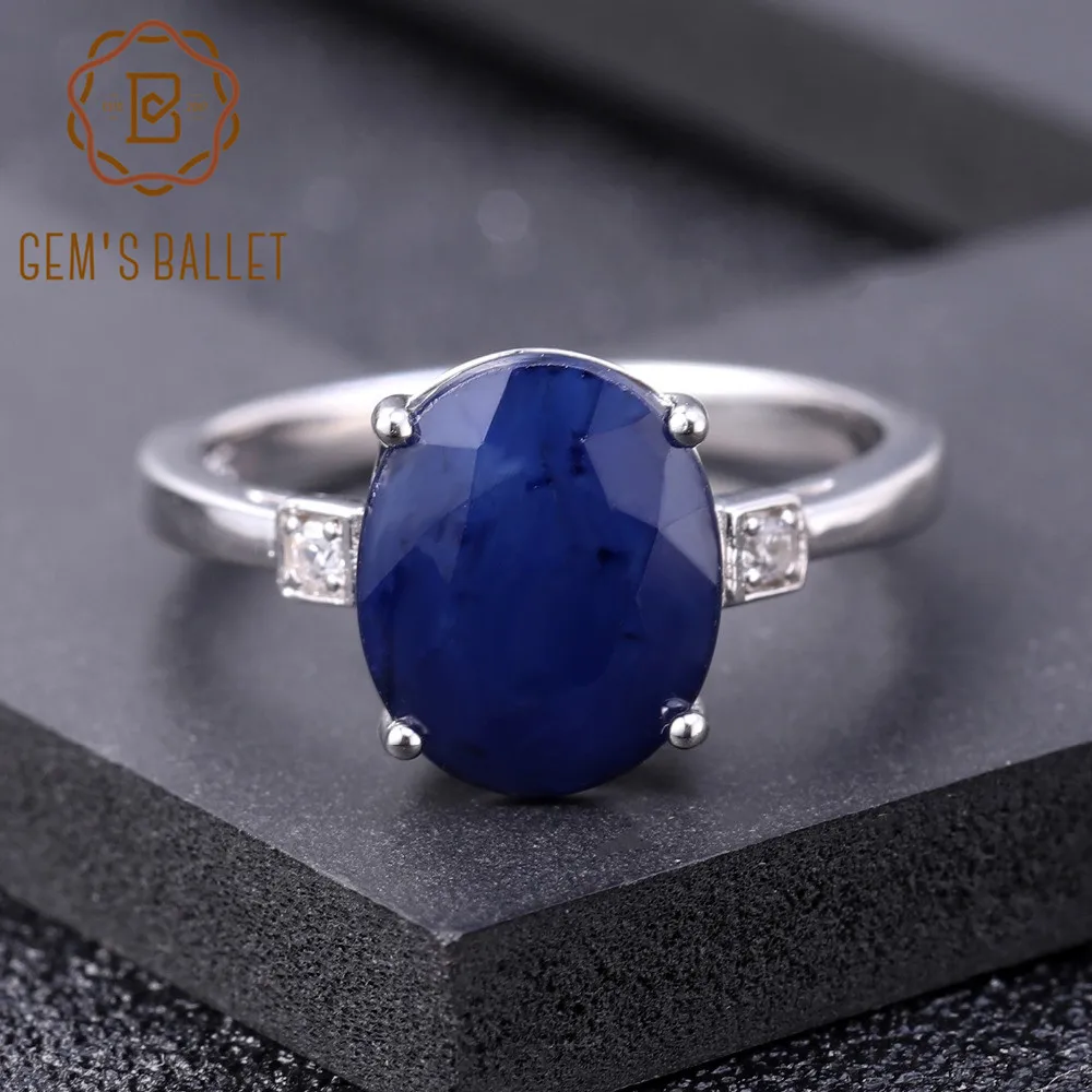 GEM'S BALLET 925 Sterling Silver Simple Rings For Women Wedding 4.78Ct Oval Natural Blue Sapphire Gemstone Ring Fine Jewelry
GEM'S BALLET 925 Sterling Silver Simple Rings For Women Wedding 4.78Ct Oval Natural Blue Sapphire Gemstone Ring Fine Jewelry