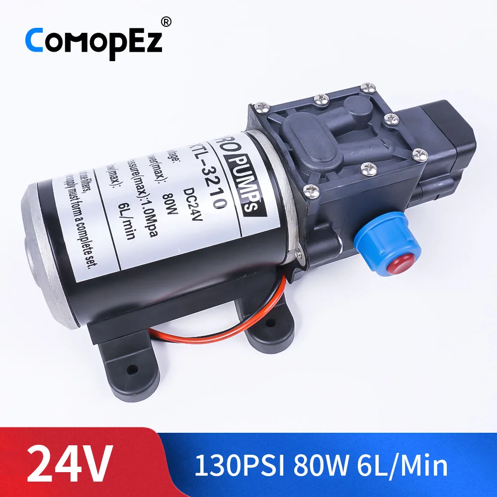 DC 24V 80W 1.0Mpa 130PSI 6L/Min Water High Pressure Diaphragm Water Pump Self Priming Pump Automatic Switch For Garden Wagon
DC 24V 80W 1.0Mpa 130PSI 6L/Min Water High Pressure Diaphragm Water Pump Self Priming Pump Automatic Switch For Garden Wagon