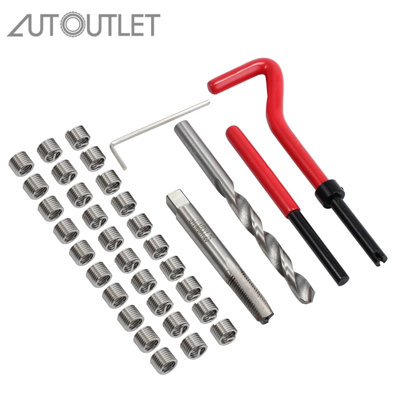 AUTOUTLET 30 шт. M8 x 1 25 Метрическая Резьбовая ремонтная вставка набор для Helicoil Car Pro