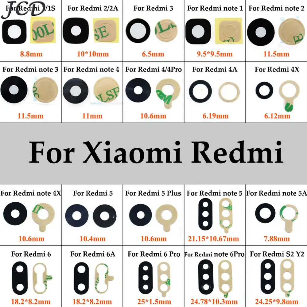 JCD Rear Back Camera Glass Lens Cover For Xiaomi Redmi 6A note 6 Pro S2 Y2 2 3 4 4X 5 5A with Ahesive Sticker Replacement Parts
JCD Rear Back Camera Glass Lens Cover For Xiaomi Redmi 6A note 6 Pro S2 Y2 2 3 4 4X 5 5A with Ahesive Sticker Replacement Parts