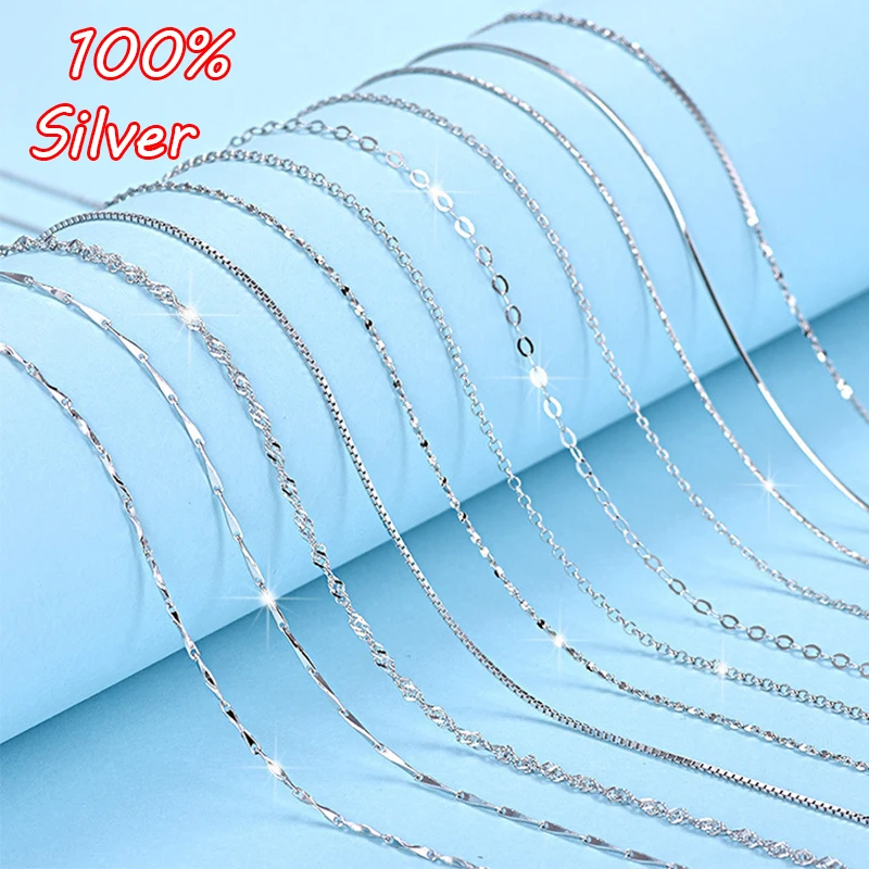Authentic 925 Sterling Silver Necklace Pendant Chain With Lobster Clasps fit Men Women DIY Jewelry Findings Components Wholesale
Authentic 925 Sterling Silver Necklace Pendant Chain With Lobster Clasps fit Men Women DIY Jewelry Findings Components Wholesale