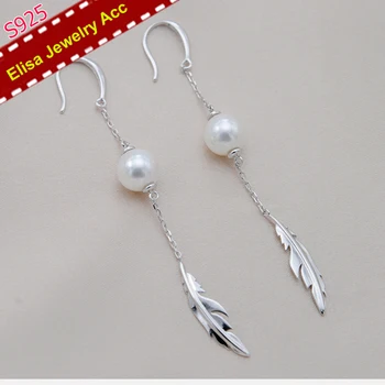 Elegant Feather Pearl Drop Earrings Settings S925 Sterling Solid Silver Pearl Earrings Holder Women DIY Earrings Accessory
Elegant Feather Pearl Drop Earrings Settings S925 Sterling Solid Silver Pearl Earrings Holder Women DIY Earrings Accessory