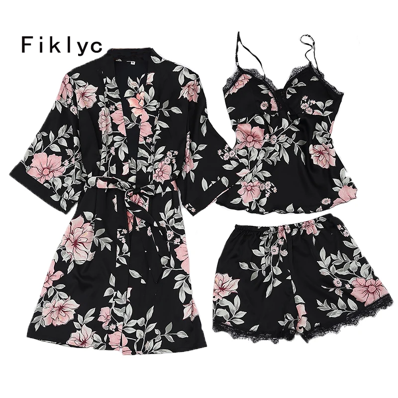 Fiklyc brand floral print sexy women's pajamas sets fashion 2019 new arrival summer female nighties with padded lace homewear
Fiklyc brand floral print sexy women's pajamas sets fashion 2019 new arrival summer female nighties with padded lace homewear