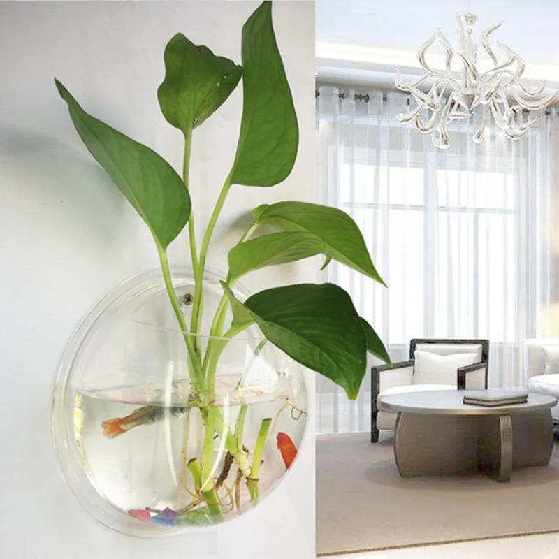 Acrylic Wall Hanging Bonsai Vase Creative Mini Aquarium Fish Tank Micro-landscape Vase Hydroponic Pot for Home Office Decoration
Acrylic Wall Hanging Bonsai Vase Creative Mini Aquarium Fish Tank Micro-landscape Vase Hydroponic Pot for Home Office Decoration