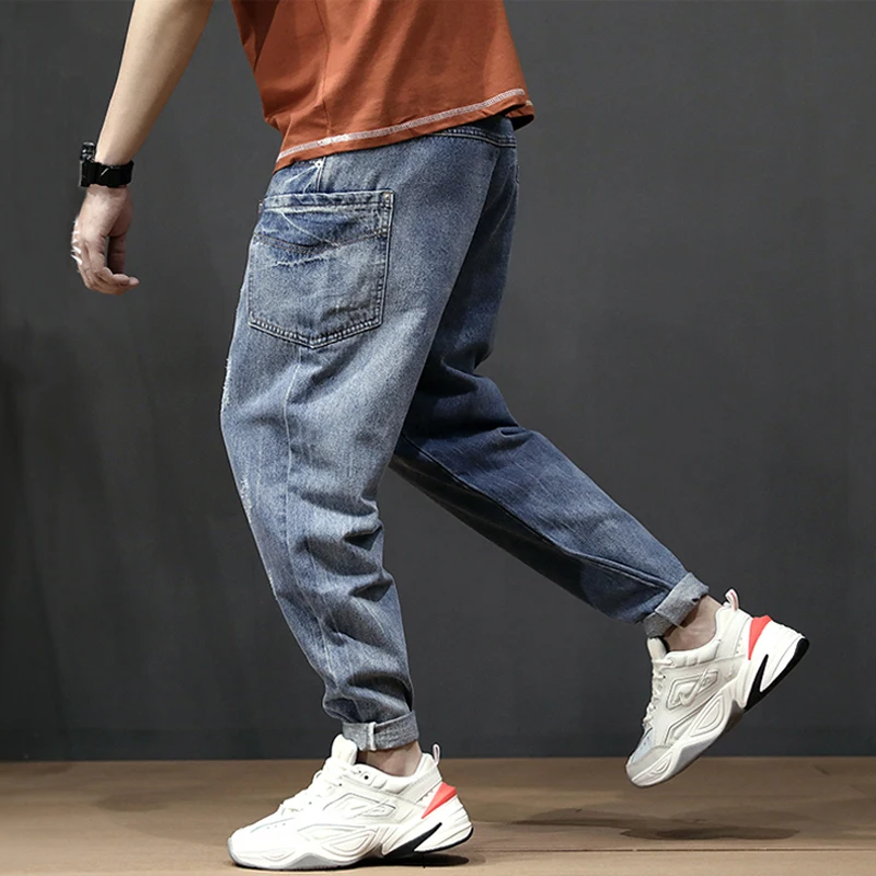 Spring Summer Fashion Men Jeans Retro Blue Wash Loose Fit Harem Pants Side Big Pocket Streetwear Vintage Distressed Jeans Men
Spring Summer Fashion Men Jeans Retro Blue Wash Loose Fit Harem Pants Side Big Pocket Streetwear Vintage Distressed Jeans Men