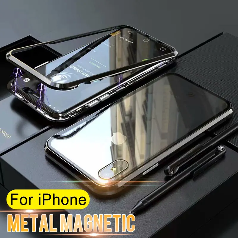360 Anti-drop transparent Case For iPhone 6 6s 7 8 Plus Magnetic Metal Frame Shell On The For iPhone X XR XS MAX Protective Case
360 Anti-drop transparent Case For iPhone 6 6s 7 8 Plus Magnetic Metal Frame Shell On The For iPhone X XR XS MAX Protective Case