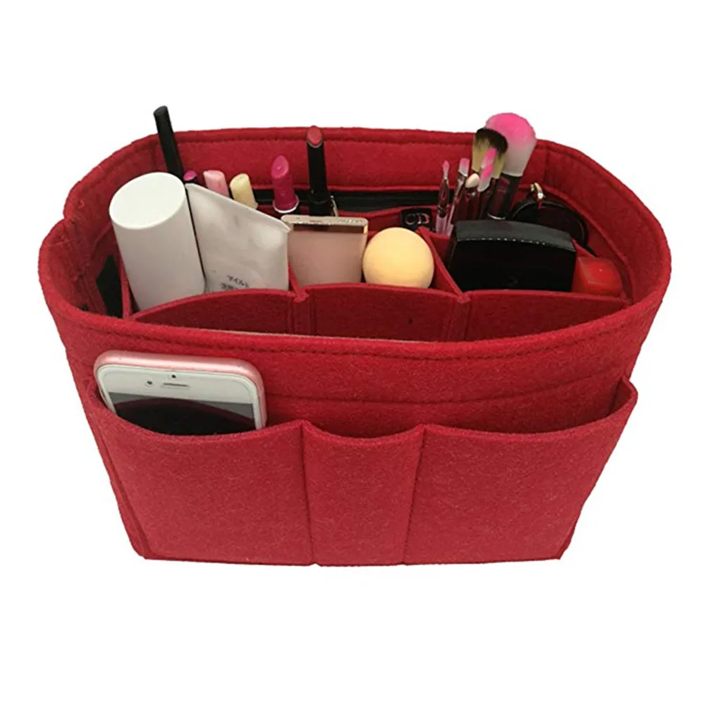 1Pc Felt Insert Bag Makeup Organizer Purse Felt Tote Handbag Multifunctional Bag In Bag Organizer For Cosmetic,Clutter,Key,Cell
1Pc Felt Insert Bag Makeup Organizer Purse Felt Tote Handbag Multifunctional Bag In Bag Organizer For Cosmetic,Clutter,Key,Cell
