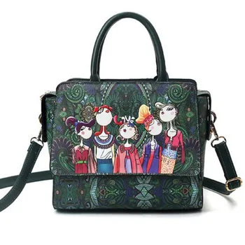 Girls' Ethnic Cartoon Printing PU Casual Handbag Vintage Large Size Hand Tote Fashion Women's Versatile Crossbody Shoulder Bag
Girls' Ethnic Cartoon Printing PU Casual Handbag Vintage Large Size Hand Tote Fashion Women's Versatile Crossbody Shoulder Bag