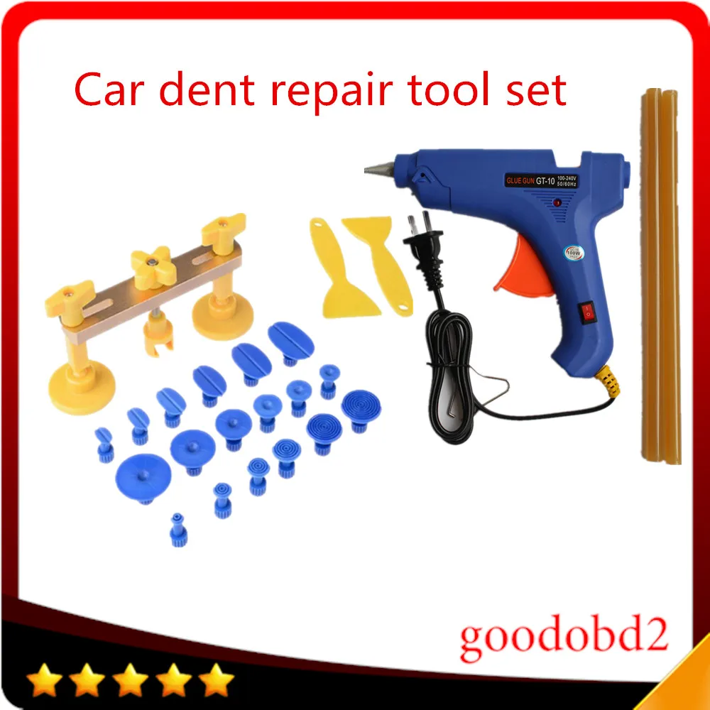 PDR Paintless Dent Removel Repair Tools Kits PDR dent Tools Hand Tool Set with 18x Pulling Gule Tabs+Car scrape +Glue gun 100W
PDR Paintless Dent Removel Repair Tools Kits PDR dent Tools Hand Tool Set with 18x Pulling Gule Tabs+Car scrape +Glue gun 100W