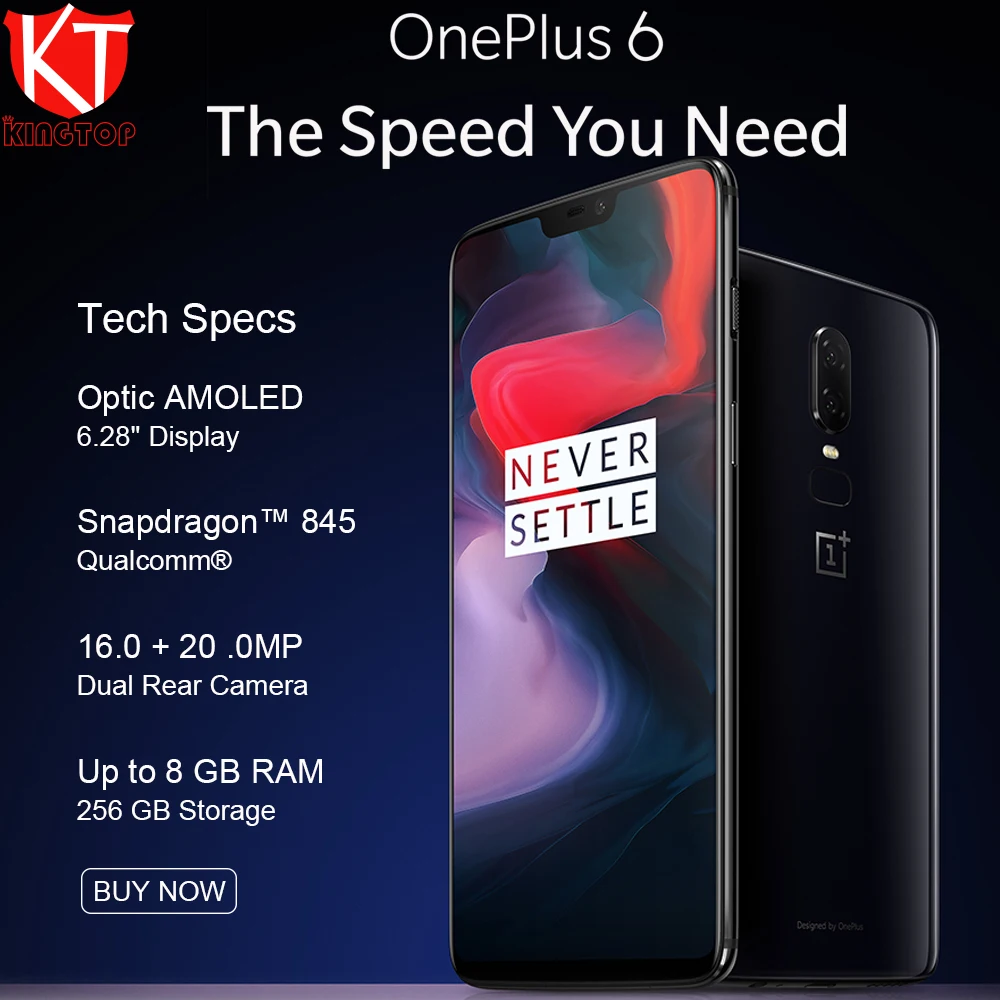 Оригинальный Oneplus 6 мобильный телефон 28 'ƌ ГБ ОЗУ 64 Гб ПЗУ Snapdragon 845 Android 8 1