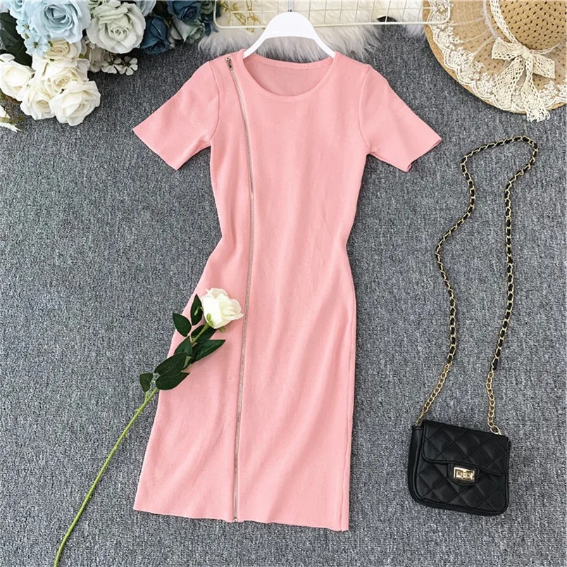 Slim Fashion Ladies Zipper Bodycon Knit Mini Short Dress Summer Party Vestido De Festa Women Jurkjes Casual Sheath Vestidos
Slim Fashion Ladies Zipper Bodycon Knit Mini Short Dress Summer Party Vestido De Festa Women Jurkjes Casual Sheath Vestidos