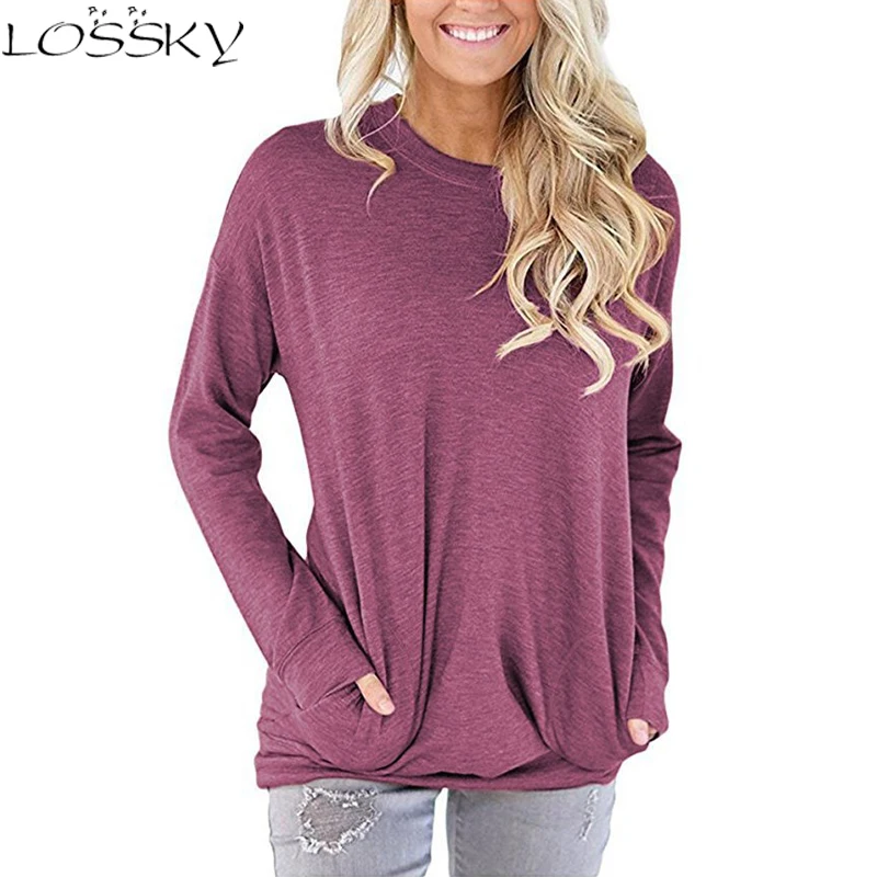 Autumn Women Pullovers Tops Casual Bat Sleeve O Neck Sweatshirts 2018 Fashion Sexy Loose Pockets Ladies Coats Female Clothing
Autumn Women Pullovers Tops Casual Bat Sleeve O Neck Sweatshirts 2018 Fashion Sexy Loose Pockets Ladies Coats Female Clothing