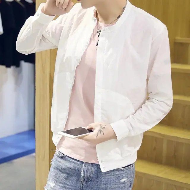 Men's Bomber Fit Zipper Jacket Casual Jacket 2018 Autumn New Trend White Fashion Men's Jackets Clothes Mens Clothing
Men's Bomber Fit Zipper Jacket Casual Jacket 2018 Autumn New Trend White Fashion Men's Jackets Clothes Mens Clothing