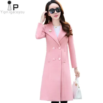 Korean women's woolen coat 2020 winter large size warm jacket New fashion double breasted red/gray ladies long wool blend coat
Korean women's woolen coat 2020 winter large size warm jacket New fashion double breasted red/gray ladies long wool blend coat