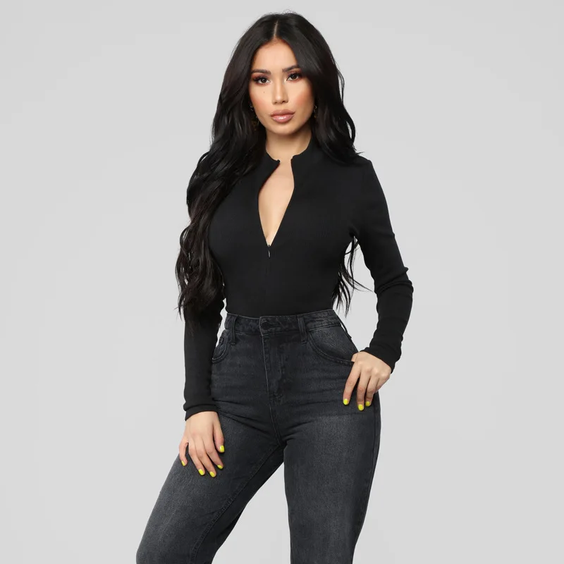 XLLAIS Good Material Stretch White Snug Bodysuit Women Long Sleeve Zippers Streetwear Jumpsuit Feminino Fashion Cute Rompers
XLLAIS Good Material Stretch White Snug Bodysuit Women Long Sleeve Zippers Streetwear Jumpsuit Feminino Fashion Cute Rompers