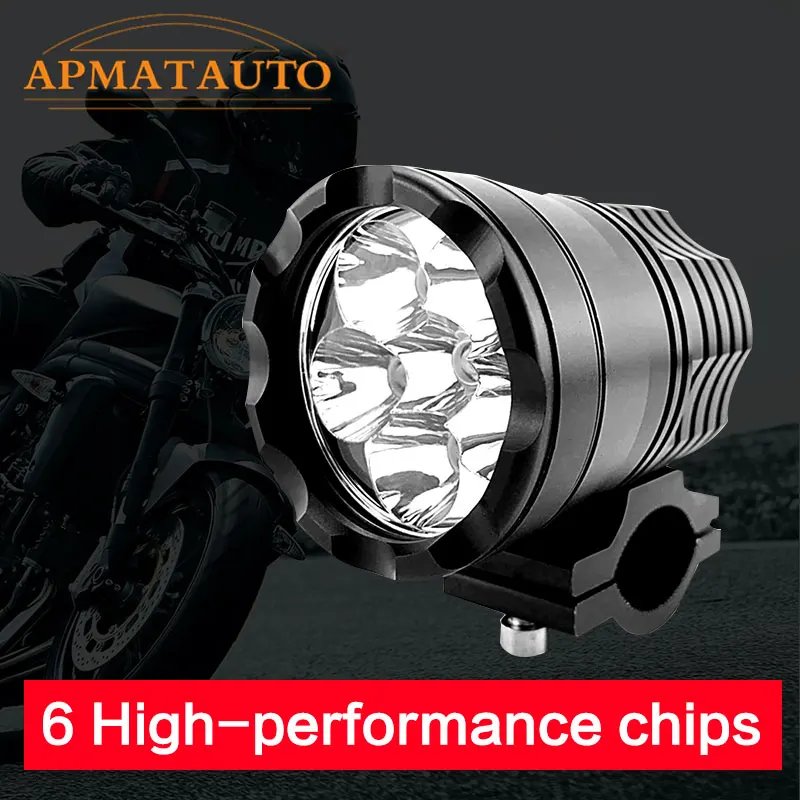 

1X 90W White 6000K 7800LM 6PCS T6 Chips LED Motorcycle Headlight Fog Spot HeadLamp Spotlight Waterproof Motorbike Bulb
