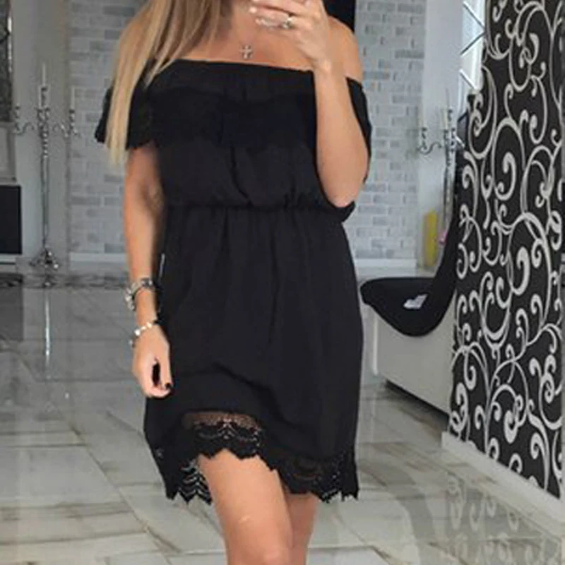 Elegant hollow out ruffle lace dress Women vintage Slash neck slim short dress Sexy christmas party dress vestidos
Elegant hollow out ruffle lace dress Women vintage Slash neck slim short dress Sexy christmas party dress vestidos