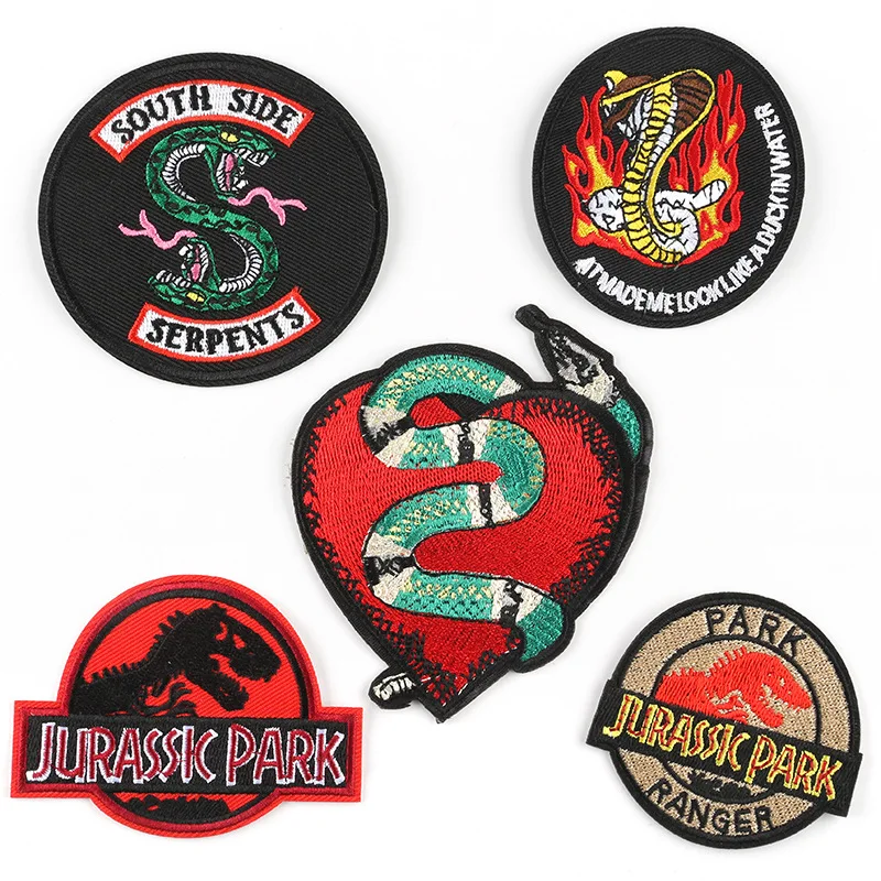 Jurassic Park Embroidered Patches Cartoon Dinosaur Hand Iron On Snake Patch Animals Stickers Sew On Applique @BB
Jurassic Park Embroidered Patches Cartoon Dinosaur Hand Iron On Snake Patch Animals Stickers Sew On Applique @BB