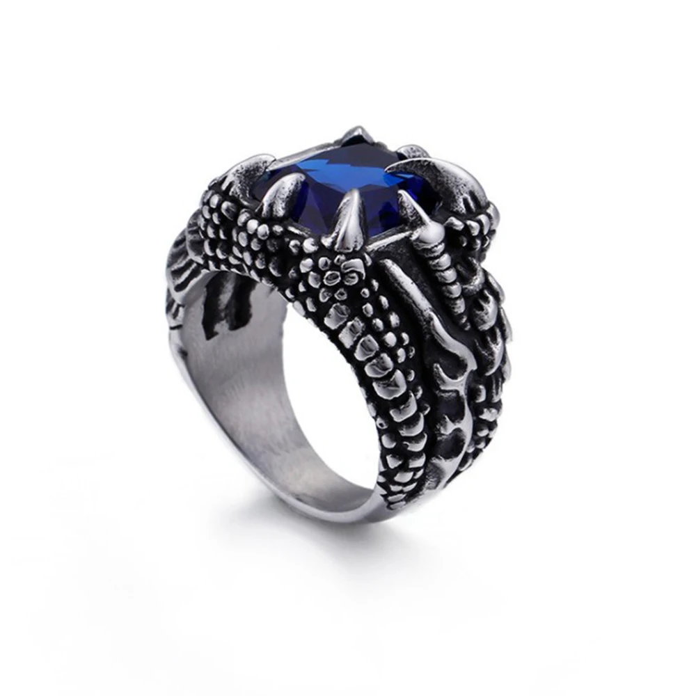 Punk Rock Vintage Dragon Claw Ring Men 316L Stainless Steel Red Blue White Zircon Crystal Biker Rings Male Jewelry Accessories
Punk Rock Vintage Dragon Claw Ring Men 316L Stainless Steel Red Blue White Zircon Crystal Biker Rings Male Jewelry Accessories