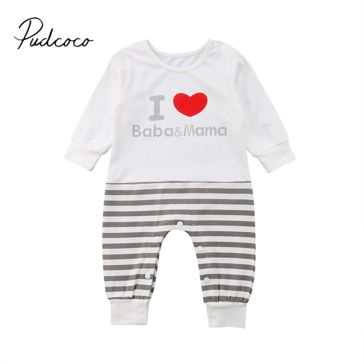 2018 Brand New Newborn Baby Girl Boy I Love Baba Mama Romper Long Sleeve Letter White Cotton Autumn Winter Playsuit Outfit 0-18M
2018 Brand New Newborn Baby Girl Boy I Love Baba Mama Romper Long Sleeve Letter White Cotton Autumn Winter Playsuit Outfit 0-18M