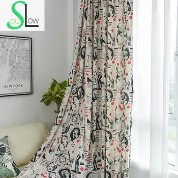 Slow Soul Monroe Modern Simple And Fresh Curtains For Living Room Cortina Kitchen Bedroom Children Curtain French Window Fabric 
Slow Soul Monroe Modern Simple And Fresh Curtains For Living Room Cortina Kitchen Bedroom Children Curtain French Window Fabric