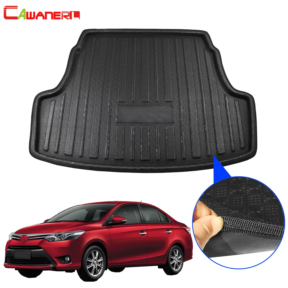 

Cawanerl Car Trunk Mat Boot Tray Liner Floor Cargo Mud Carpet Kick Pad For Toyota Yaris Vios Belta Limo Sedan XP150 2014-2018