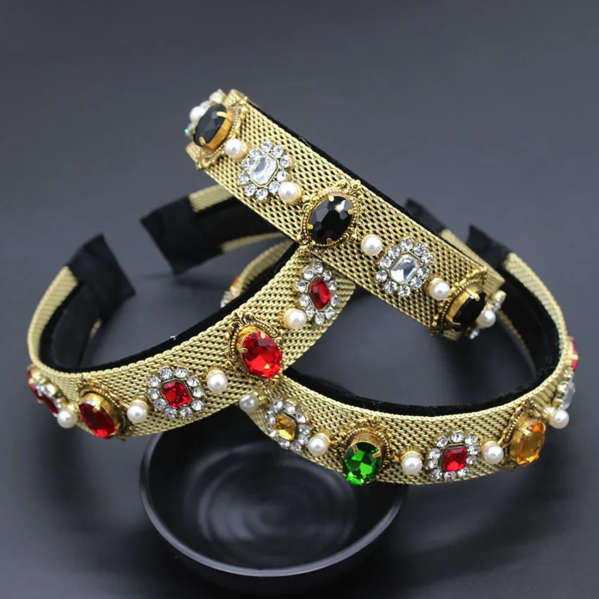 Baroque steel mesh hollow color flower geometric headband palace style retro personality headband Baroque colorful headband 884
Baroque steel mesh hollow color flower geometric headband palace style retro personality headband Baroque colorful headband 884