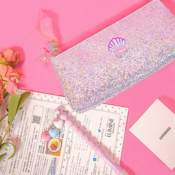 Shining Unicorn And Shell Pencil Bag Cool Silver Pink Zipper Bag Stationery Gift 20.4*10cm
Shining Unicorn And Shell Pencil Bag Cool Silver Pink Zipper Bag Stationery Gift 20.4*10cm