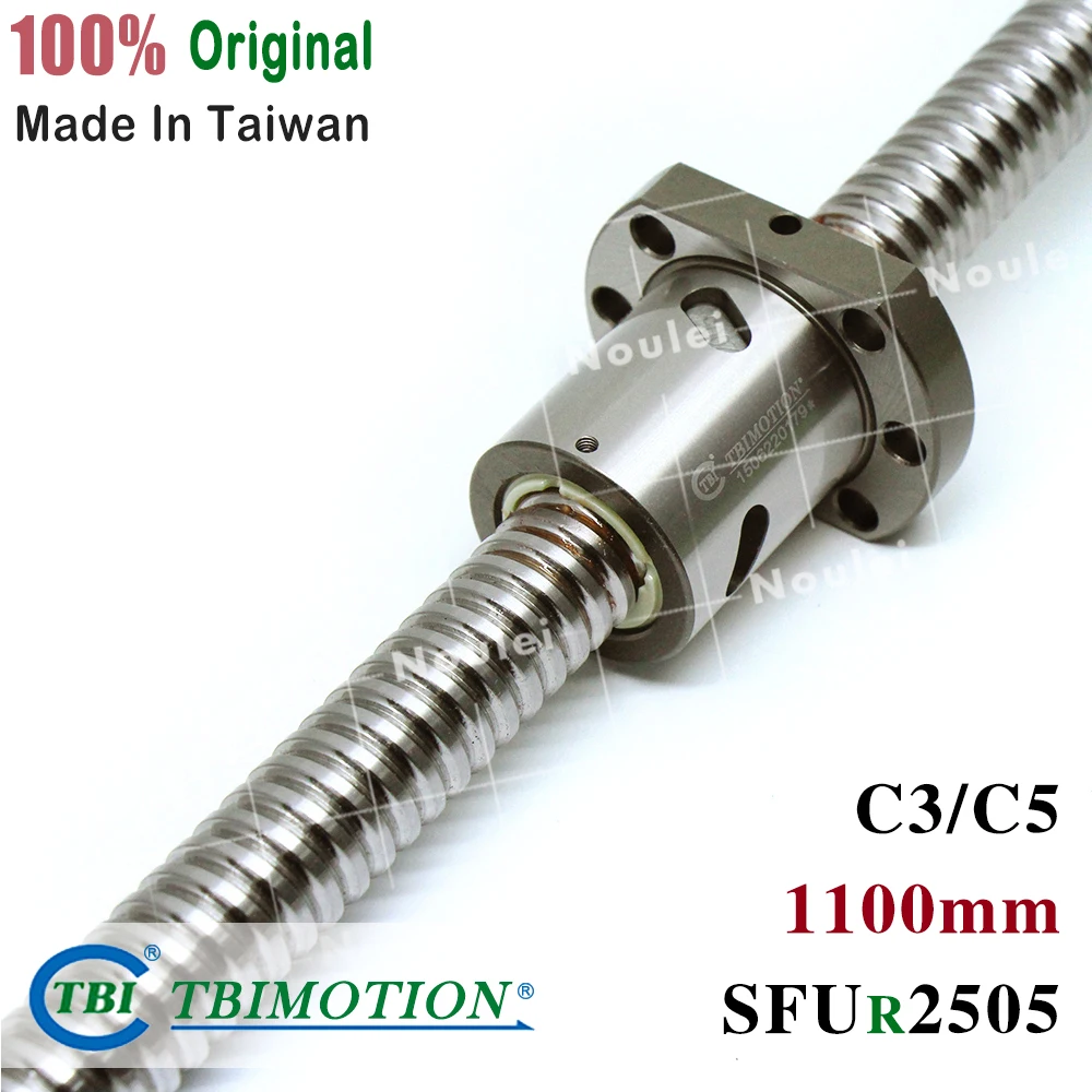 TBI Rolled ballscrew 1100mm SFUR 2505 C5 C3 Rolled 5mm lead with SFU2505 Ball nut for cnc kit
TBI Rolled ballscrew 1100mm SFUR 2505 C5 C3 Rolled 5mm lead with SFU2505 Ball nut for cnc kit