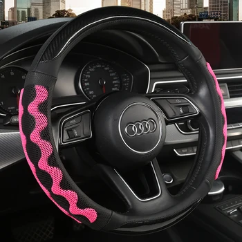 KKYSYELVA Black Car Sport Steering Wheel Cover Leather Auto Steering Covers Universal 38CM wheel covers Car Inter Accessories
KKYSYELVA Black Car Sport Steering Wheel Cover Leather Auto Steering Covers Universal 38CM wheel covers Car Inter Accessories
