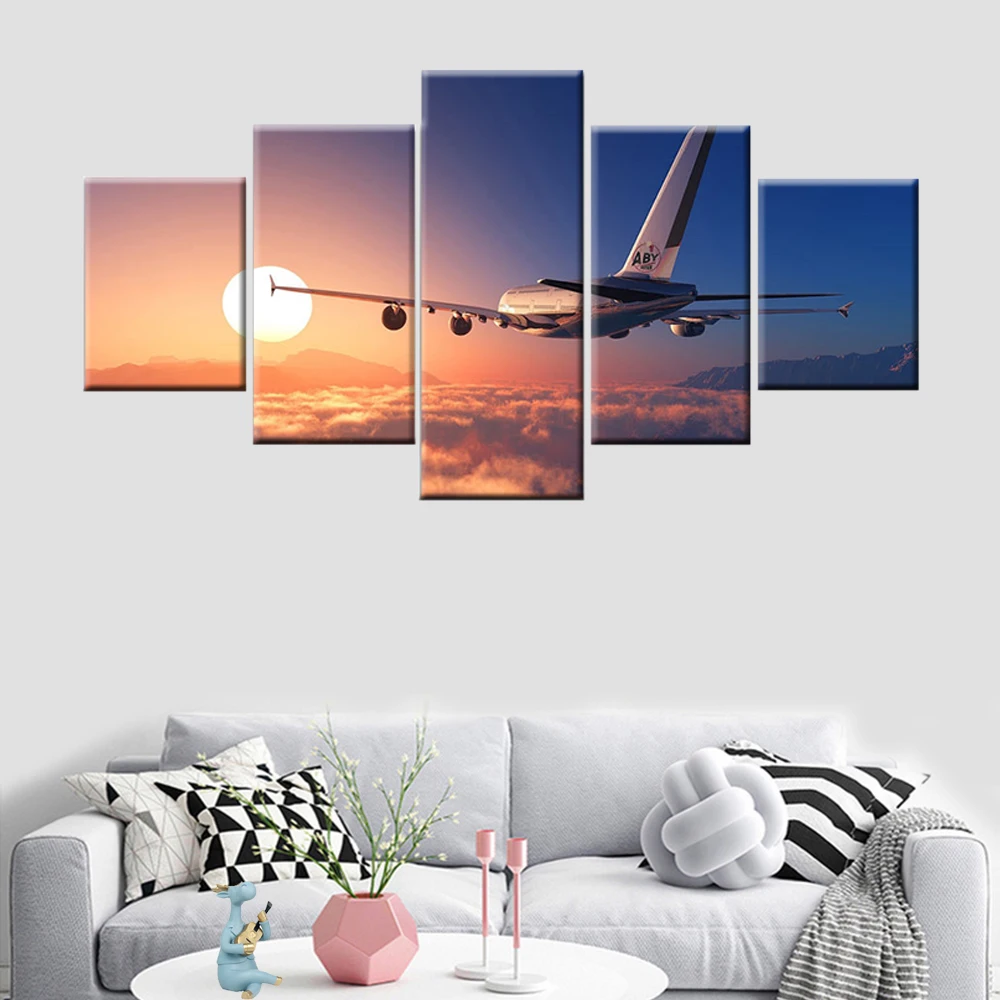 5 panel canvas HD print large aircraft picture cloud layer poster wall art decoration painting modern modular frame
5 panel canvas HD print large aircraft picture cloud layer poster wall art decoration painting modern modular frame