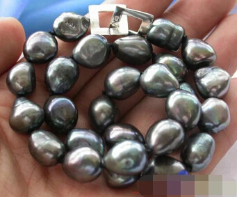 free shipping Fine Jewelry gemstone Luster 17" BAROQUE TAHITIAN BLACK PEARL NECKLACE
free shipping Fine Jewelry gemstone Luster 17" BAROQUE TAHITIAN BLACK PEARL NECKLACE