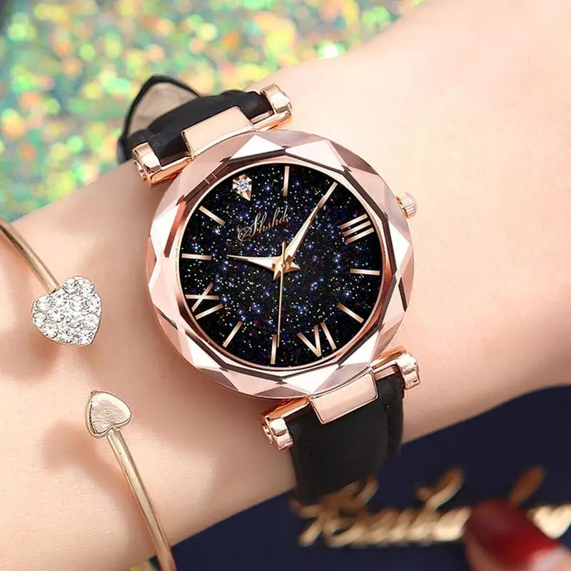 Exquisite Luxury Women Watches Fashion Ladies Watch Starry Sky Dial Leather Strap Quartz Watch Clock 4 Colors To Choose
Exquisite Luxury Women Watches Fashion Ladies Watch Starry Sky Dial Leather Strap Quartz Watch Clock 4 Colors To Choose