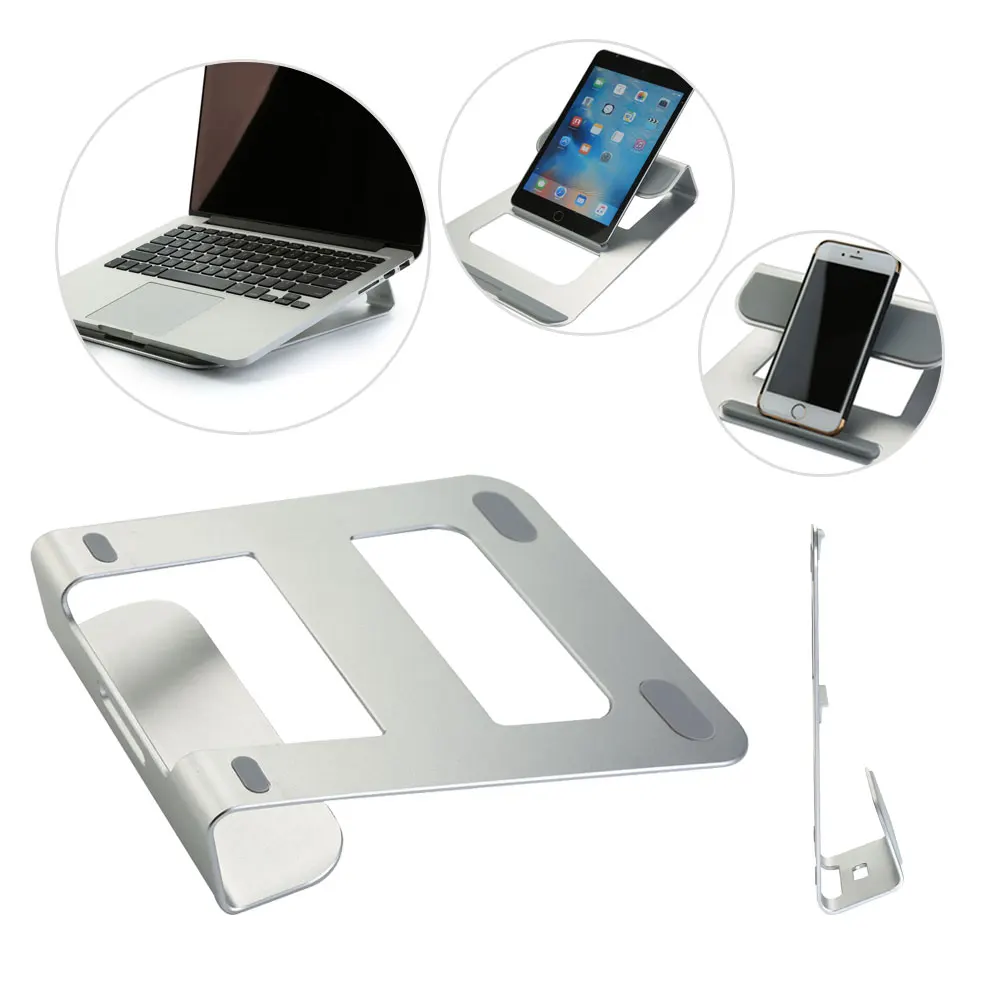 Universal Aluminum Laptop Stand Holder Desktop Tablet Cooling Pad with Phone Holders Cooler for iPad Air iPhone Notebook Bracket
Universal Aluminum Laptop Stand Holder Desktop Tablet Cooling Pad with Phone Holders Cooler for iPad Air iPhone Notebook Bracket