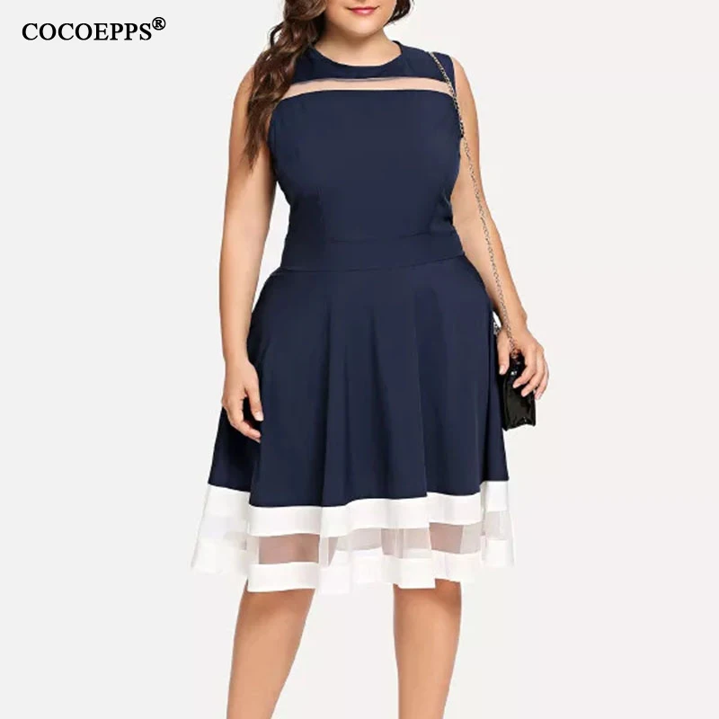 4XL 5XL 2019 New Summer Plus size Dress Casual Mesh Patchwork Women Dress Sleeveless Sexy Elegant Big Large Size Party Vestidos
4XL 5XL 2019 New Summer Plus size Dress Casual Mesh Patchwork Women Dress Sleeveless Sexy Elegant Big Large Size Party Vestidos