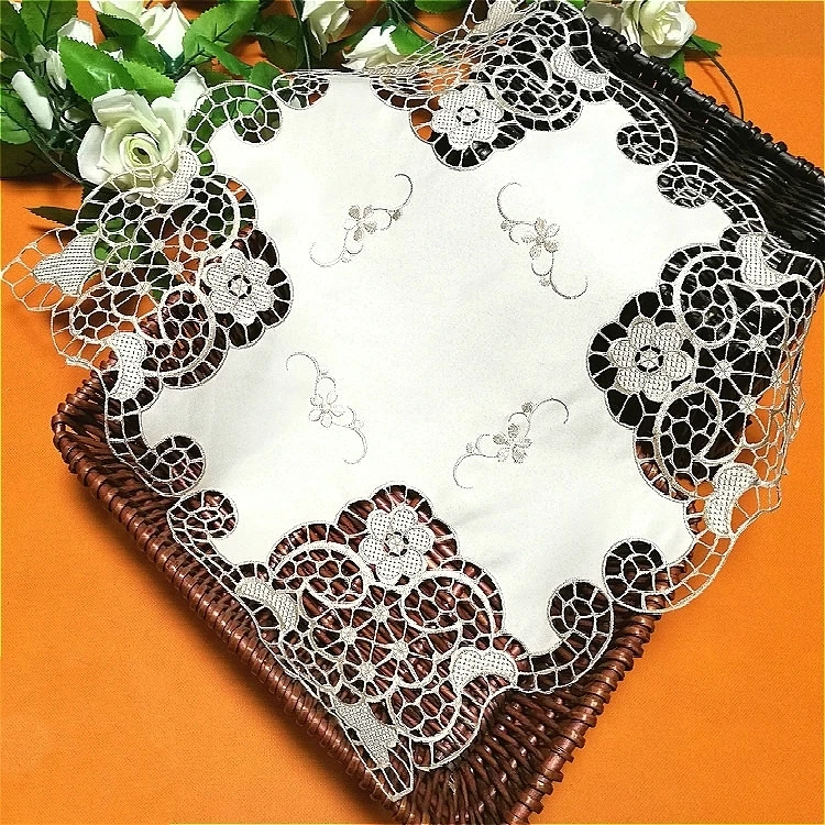 European Fine Openwork Embroidered Damask Fabric Placemat Hotel Restaurant Party KTV Decorative Table Mat Coffee Cup Pad Coaster
European Fine Openwork Embroidered Damask Fabric Placemat Hotel Restaurant Party KTV Decorative Table Mat Coffee Cup Pad Coaster