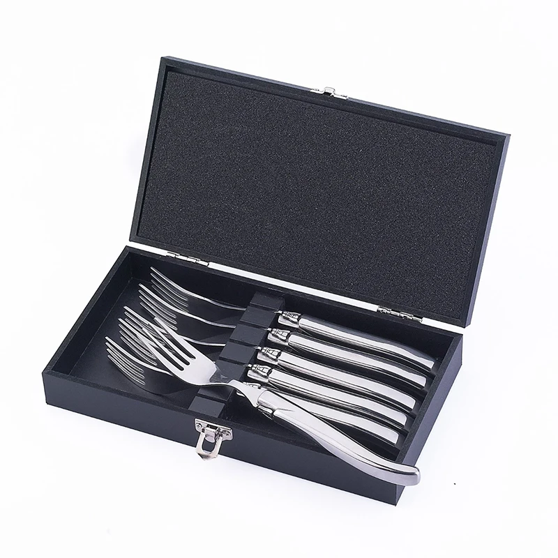 High quality Laguiole Style Forks Set w/ Stainless Steel Handles Dinner Forks Packaged in Wooden Gift Box Cutlery Fork Set 6pcs
High quality Laguiole Style Forks Set w/ Stainless Steel Handles Dinner Forks Packaged in Wooden Gift Box Cutlery Fork Set 6pcs