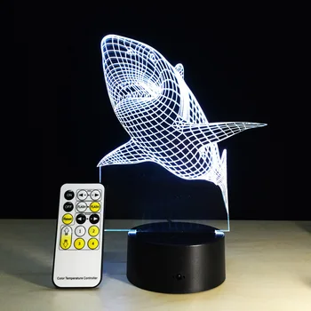 White Shark 3D Touch Or Remote LED Night Light Touch Table Desk Lamp 7 Color Change USB LED Charger Gift Multifunction Card
White Shark 3D Touch Or Remote LED Night Light Touch Table Desk Lamp 7 Color Change USB LED Charger Gift Multifunction Card