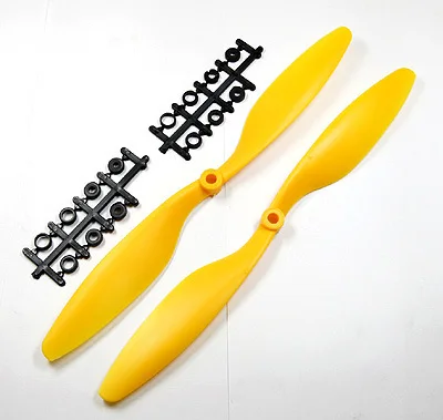 

10x4.5" 1045/R CW CCW yellow Propeller,Multi-Copter clockwise rotating&counter