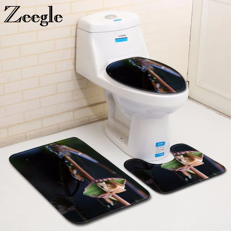 Zeegle Frog Printed 3Pcs Carpet Bathroom Non-Slip Mat For Toilet Bath Mat Set Washable Bathroom Mats Bath Rugs Shower Floor Mats
Zeegle Frog Printed 3Pcs Carpet Bathroom Non-Slip Mat For Toilet Bath Mat Set Washable Bathroom Mats Bath Rugs Shower Floor Mats